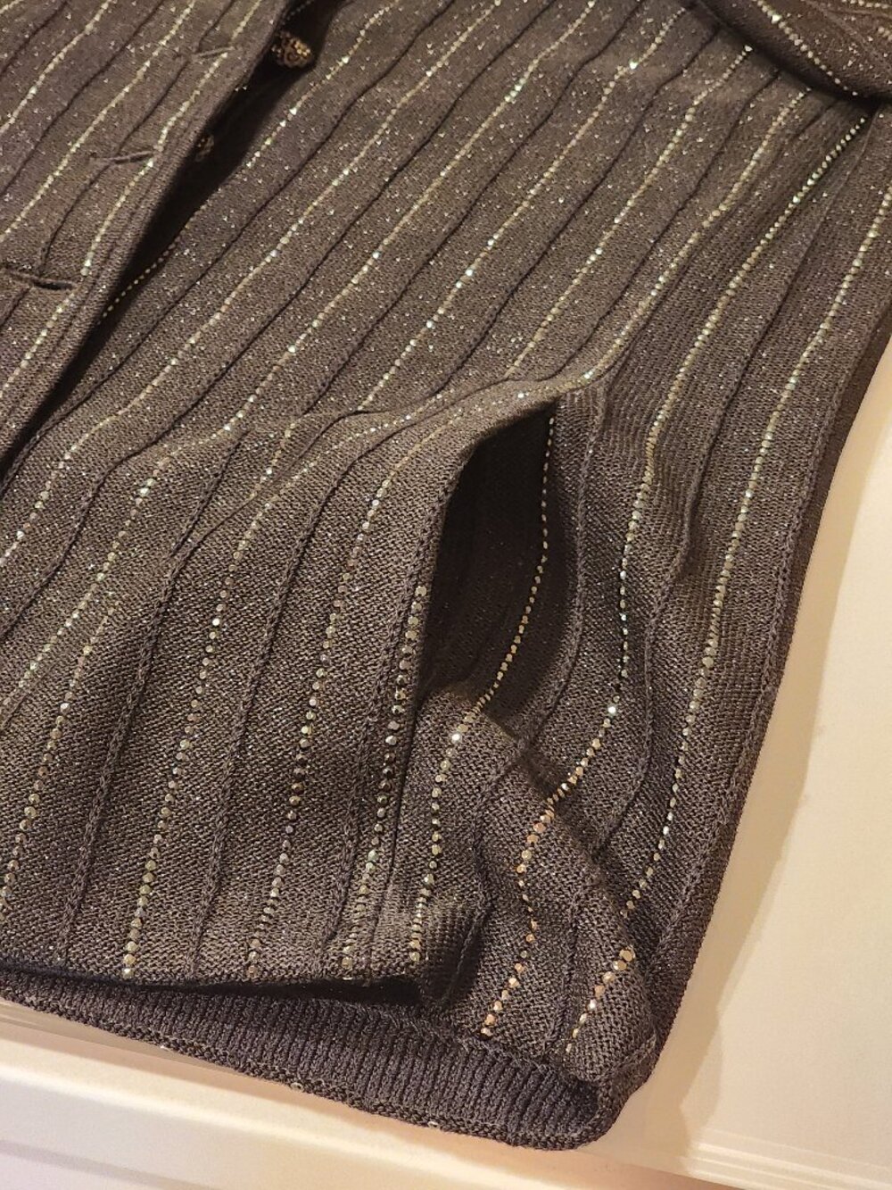 Excellent!!| US 8| ST JOHN: Black Elegant Shimmer Lightweight Blazer - Picture 10 of 16